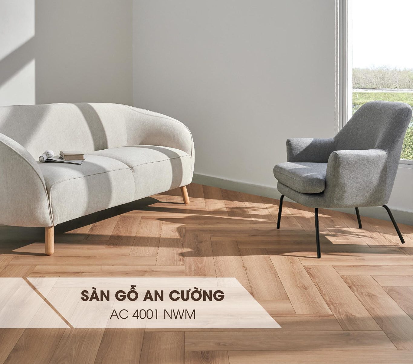 Sàn gỗ xương cá An Cường AC 4001 NWM
